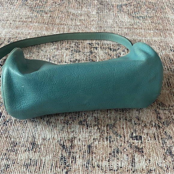 🛑SOLD Kate Spade Vintage 90s Y2K Aqua Leather Barrel Shoulder Bag - Picture 11 of 12